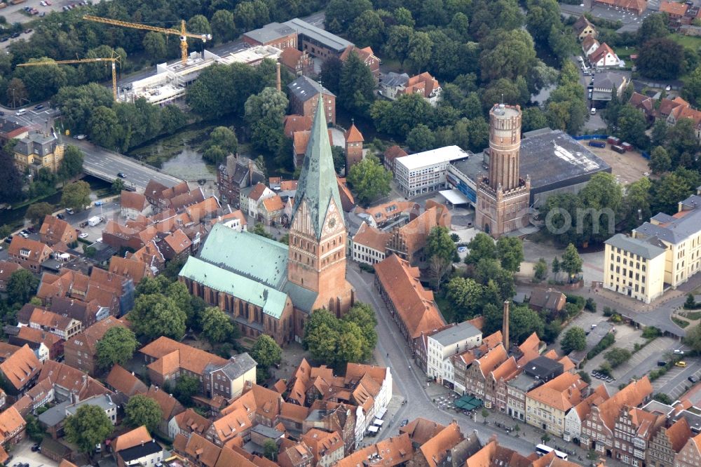 Aerial photograph Lüneburg - City view of Lüneburg with the Church of St. John. Lüneburg is the third largest city in the central state of Lower Saxony