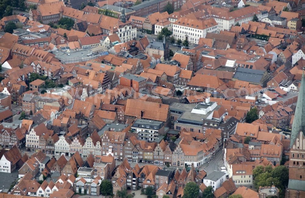 Aerial image Lüneburg - City view of Lüneburg with the Church of St. John. Lüneburg is the third largest city in the central state of Lower Saxony