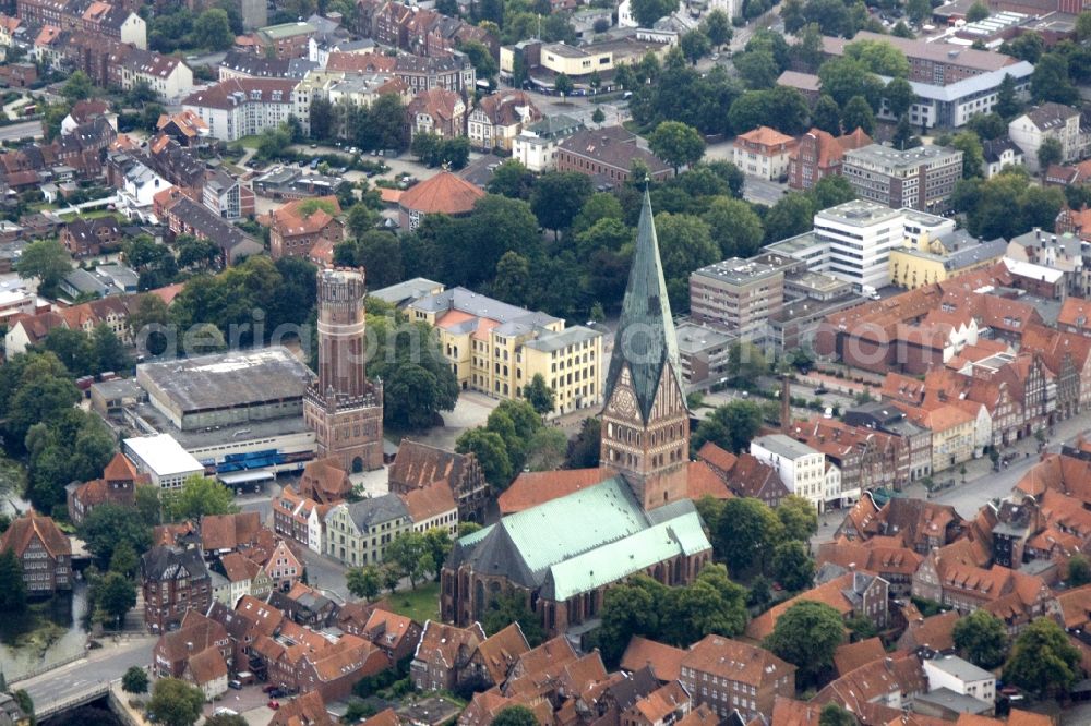 Aerial photograph Lüneburg - City view of Lüneburg with the Church of St. John. Lüneburg is the third largest city in the central state of Lower Saxony