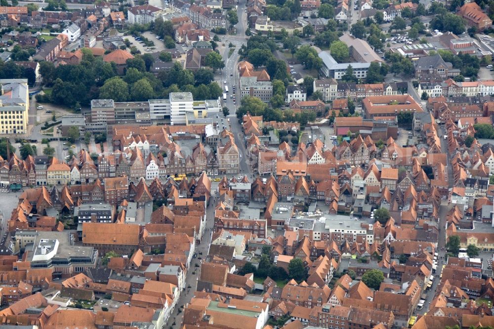 Aerial photograph Lüneburg - City view of Lüneburg. Lüneburg is the third largest city in the central state of Lower Saxony