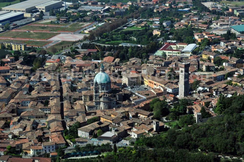 Lonato del Garda from above - City view of Lonato del Garda in the province Brescia in Italy