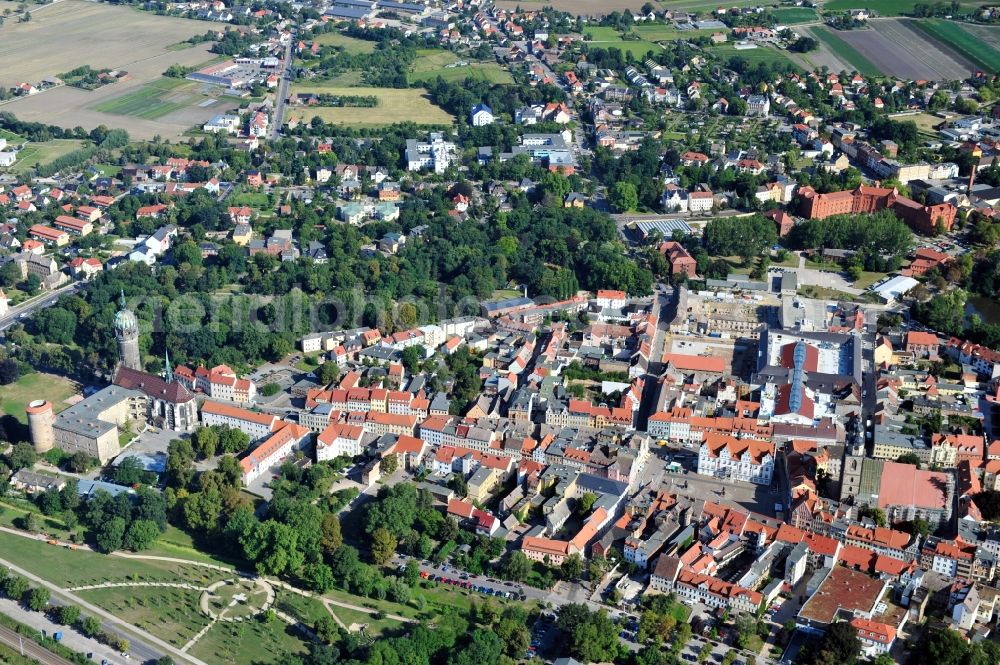 Lutherstadt Wittenberg from the bird's eye view: City view of Lutherstadt Wittenberg in Saxony-Anhalt