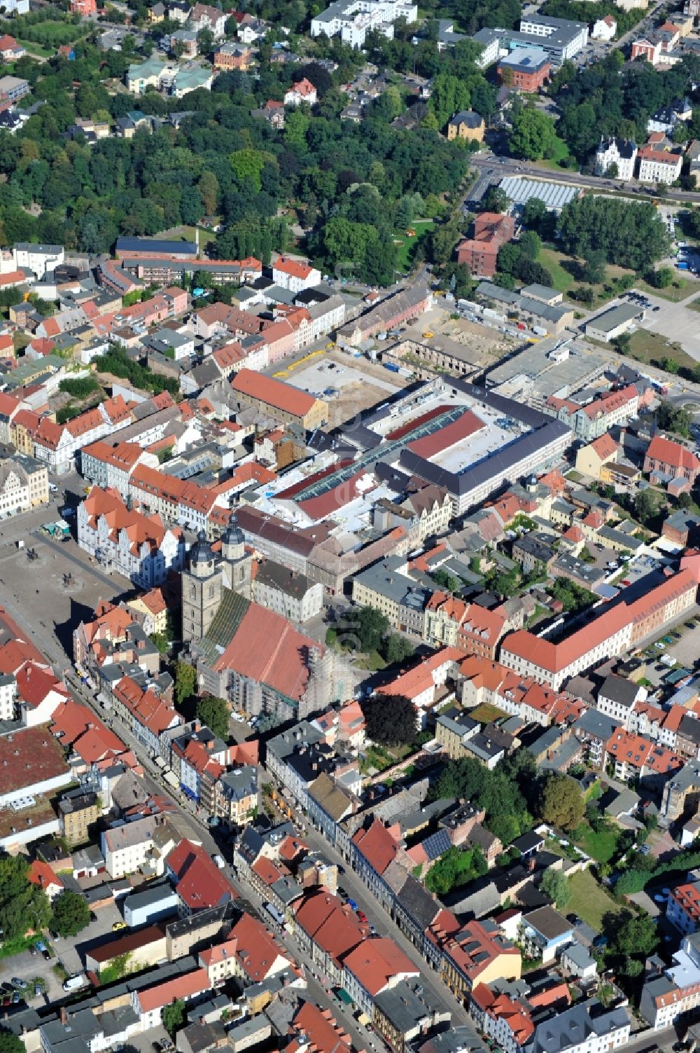 Aerial image Lutherstadt Wittenberg - City view of Lutherstadt Wittenberg in Saxony-Anhalt