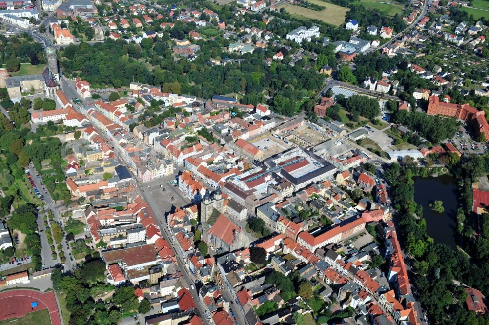 Aerial photograph Lutherstadt Wittenberg - City view of Lutherstadt Wittenberg in Saxony-Anhalt