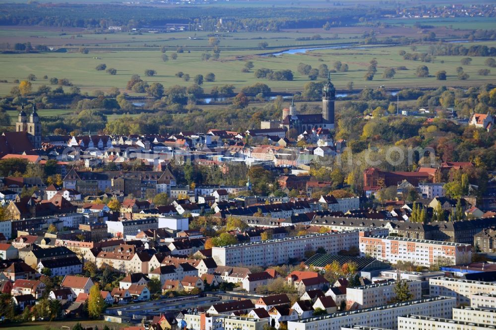 Aerial photograph Lutherstadt Wittenberg - City view of Lutherstadt Wittenberg in Saxony-Anhalt