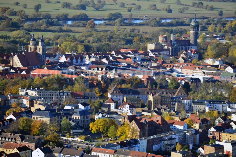 Lutherstadt Wittenberg from above - City view of Lutherstadt Wittenberg in Saxony-Anhalt