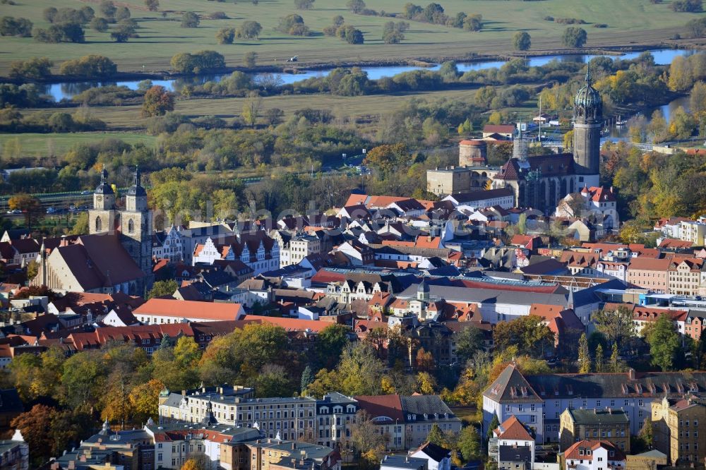 Lutherstadt Wittenberg from the bird's eye view: City view of Lutherstadt Wittenberg in Saxony-Anhalt