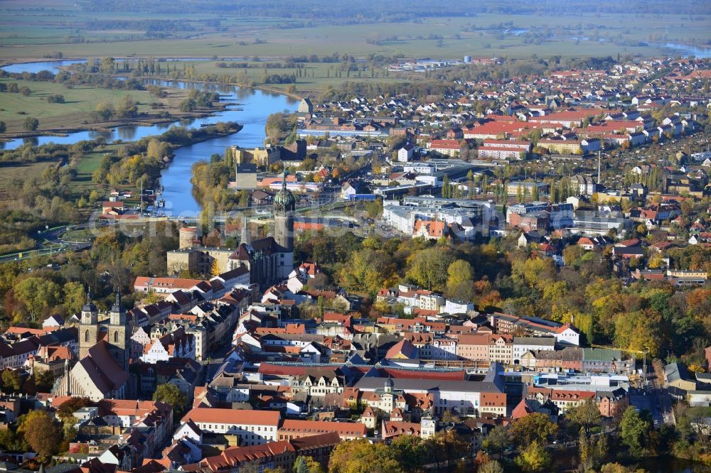 Lutherstadt Wittenberg from above - City view of Lutherstadt Wittenberg in Saxony-Anhalt