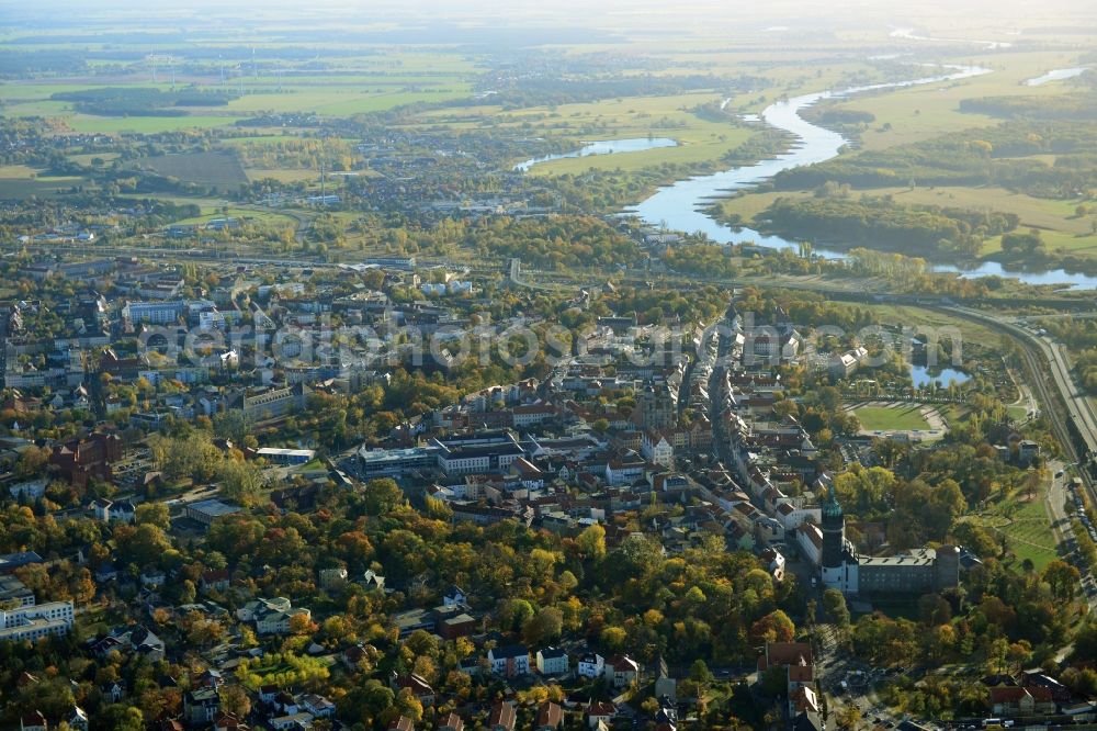 Lutherstadt Wittenberg from the bird's eye view: City view of Lutherstadt Wittenberg in Saxony-Anhalt