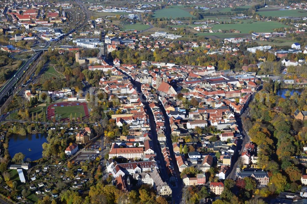 Lutherstadt Wittenberg from above - City view of Lutherstadt Wittenberg in Saxony-Anhalt