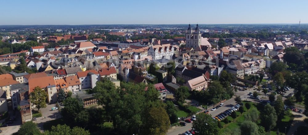 Lutherstadt Wittenberg from the bird's eye view: City view of Lutherstadt Wittenberg in the state Saxony-Anhalt