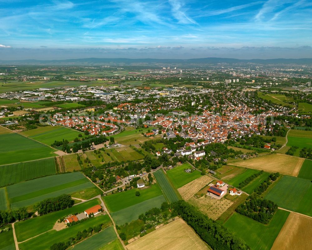 Mainz Hechtsheim from the bird's eye view: Cityscape of Mainz, the district Hechtsheim, in Rhineland-Palatinate