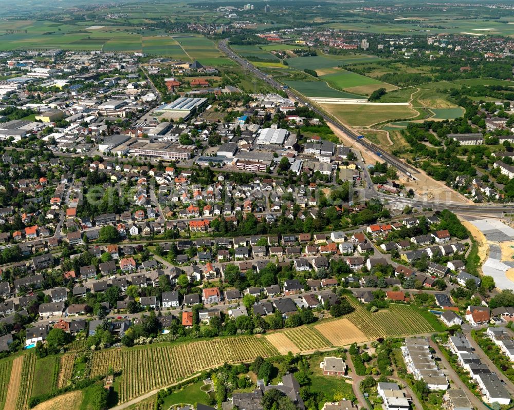 Aerial photograph Mainz Hechtsheim - Cityscape of Mainz, the district Hechtsheim, in Rhineland-Palatinate