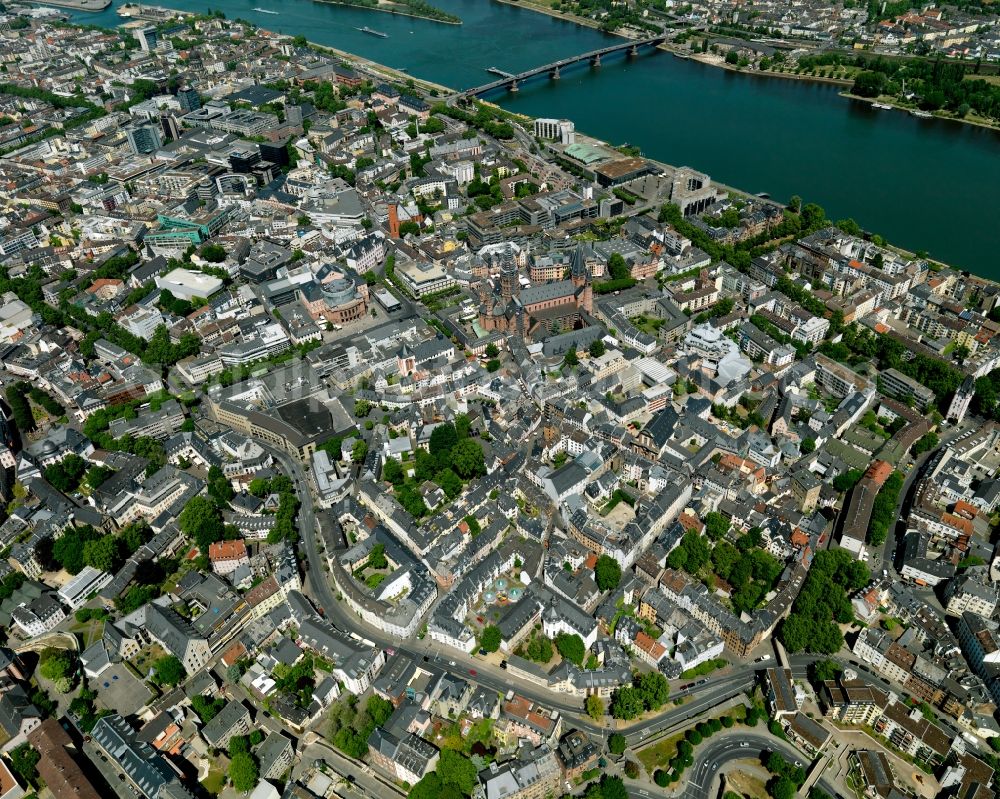 Aerial photograph Mainz - City view of Mainz in the state Rhineland-Palatinate