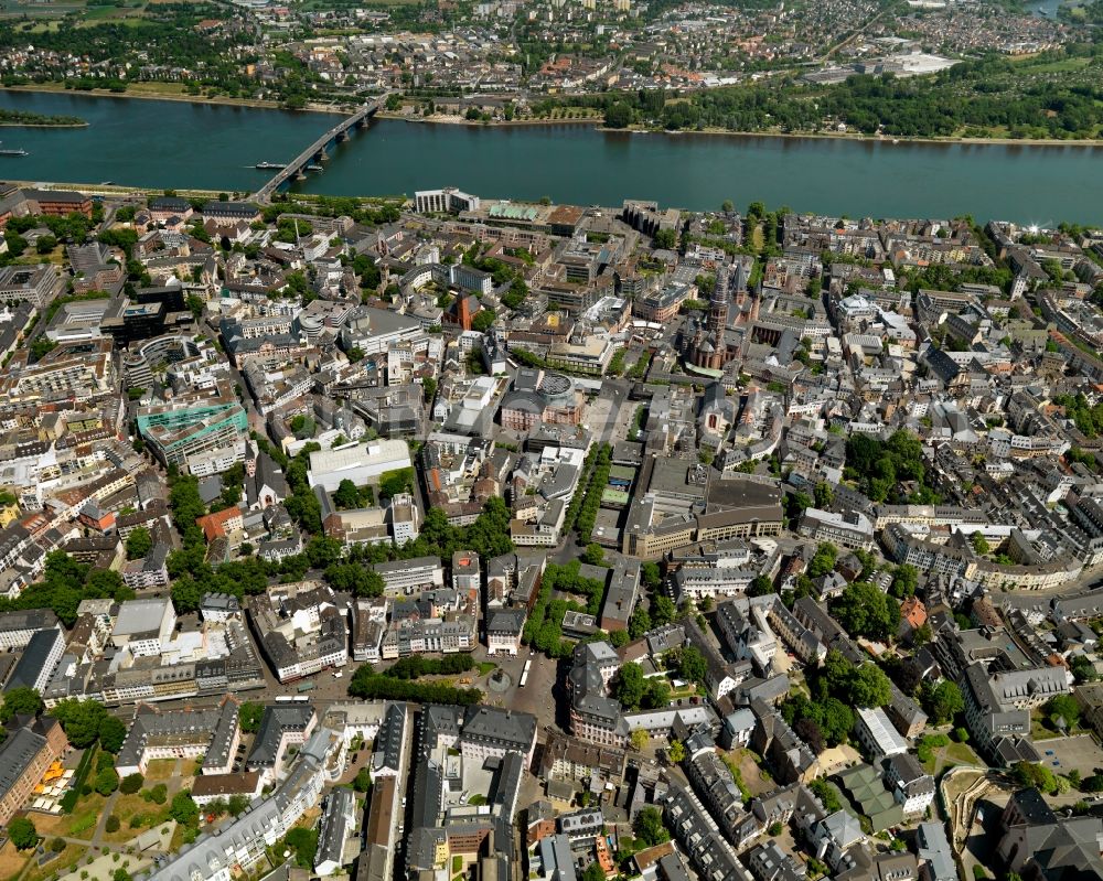 Mainz from above - City view of Mainz in the state Rhineland-Palatinate