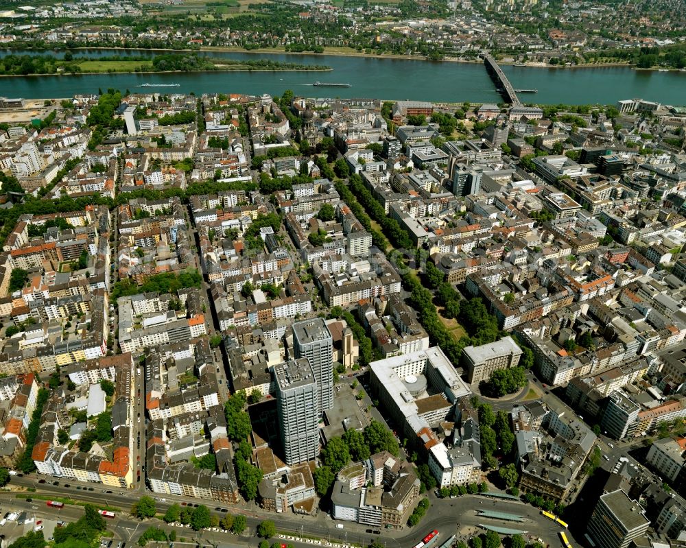 Mainz from the bird's eye view: City view of Mainz in the state Rhineland-Palatinate