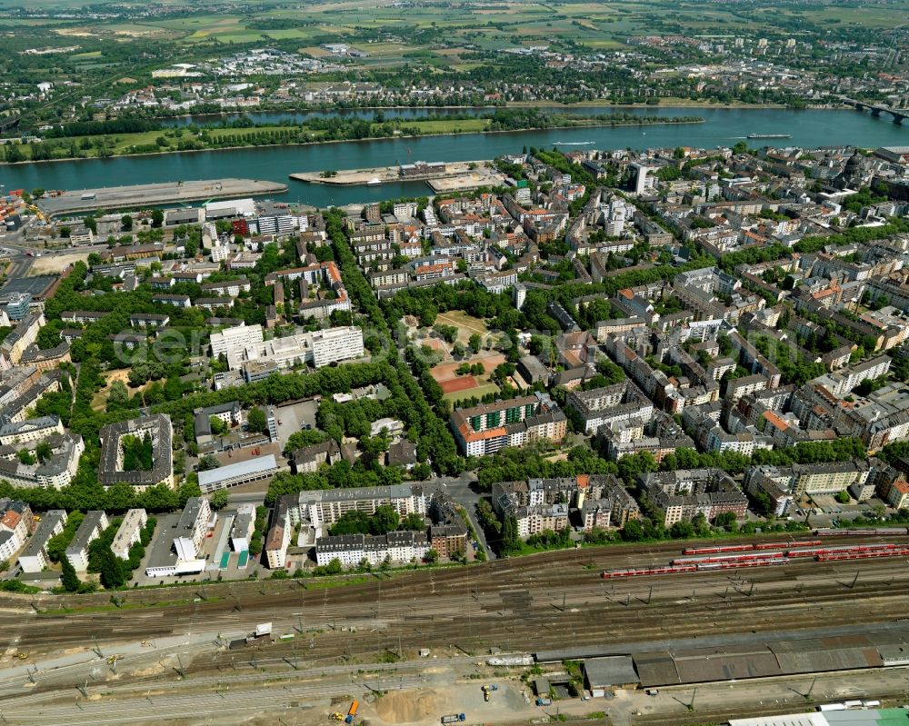 Aerial image Mainz - City view of Mainz in the state Rhineland-Palatinate