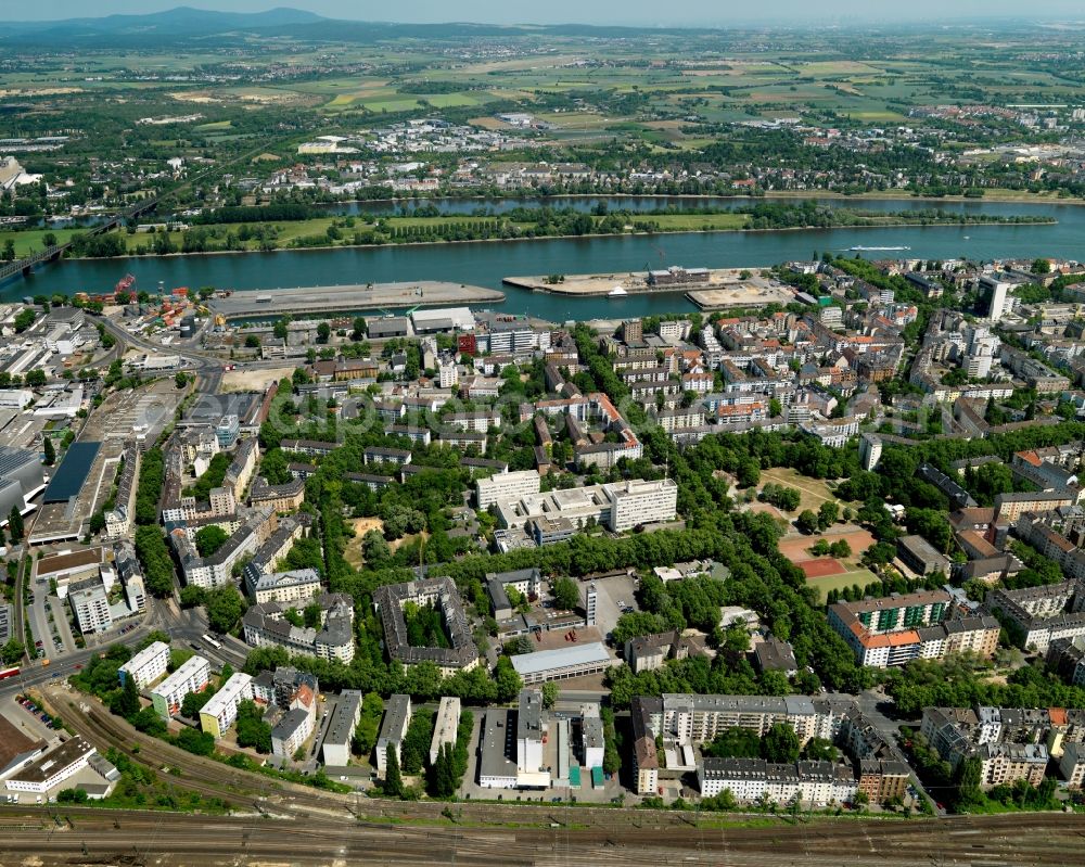 Aerial photograph Mainz - City view of Mainz in the state Rhineland-Palatinate