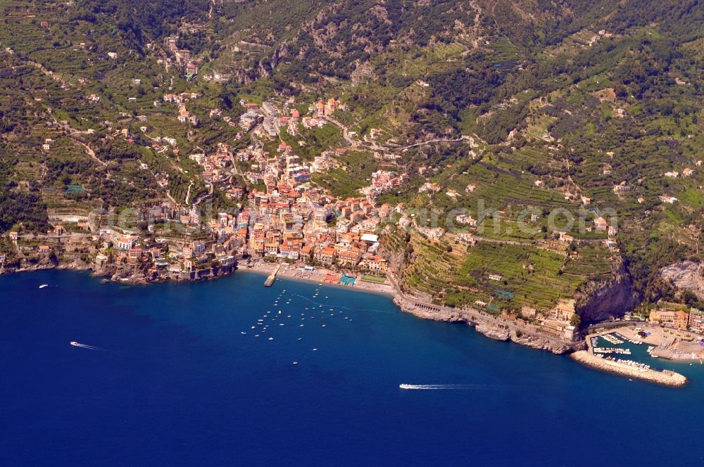 Maiori from above - City view of Maiori at the Amalfi Coast in the province Salerno in Italy