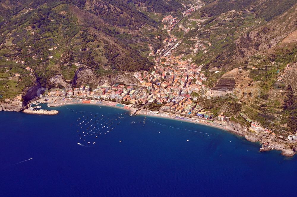 Maiori from the bird's eye view: City view of Maiori at the Amalfi Coast in the province Salerno in Italy