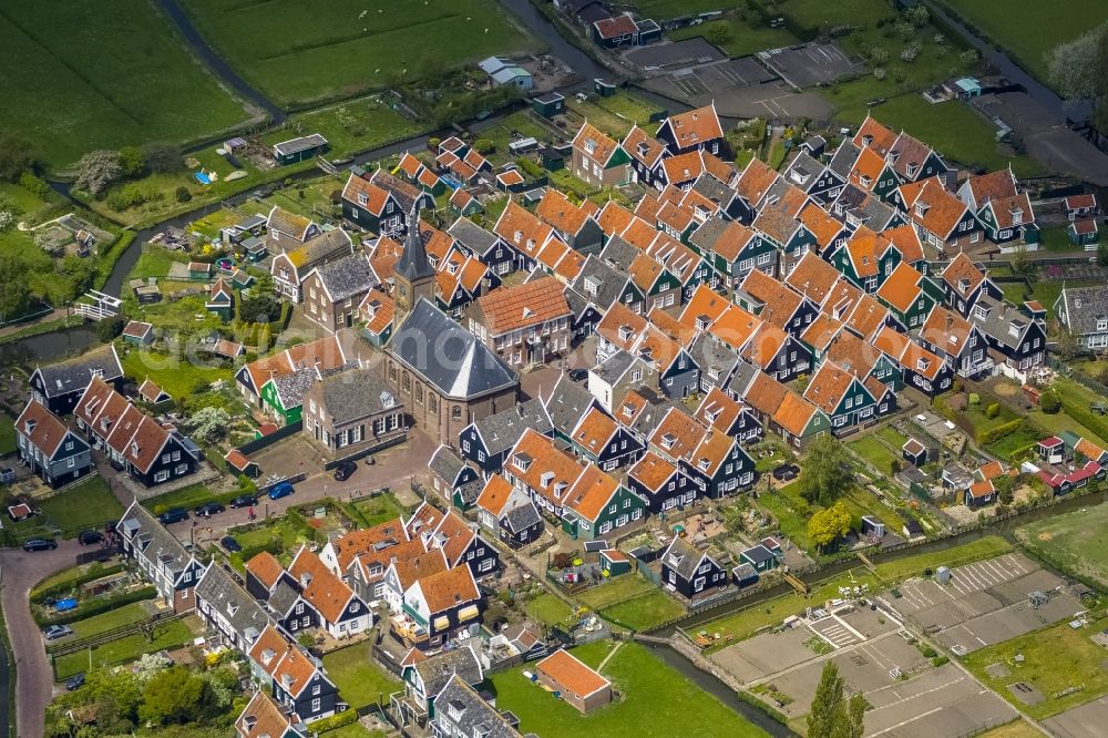 Marken from above - Cityscape of Marken an island in the Marker lake in the Netherlands - Netherlands