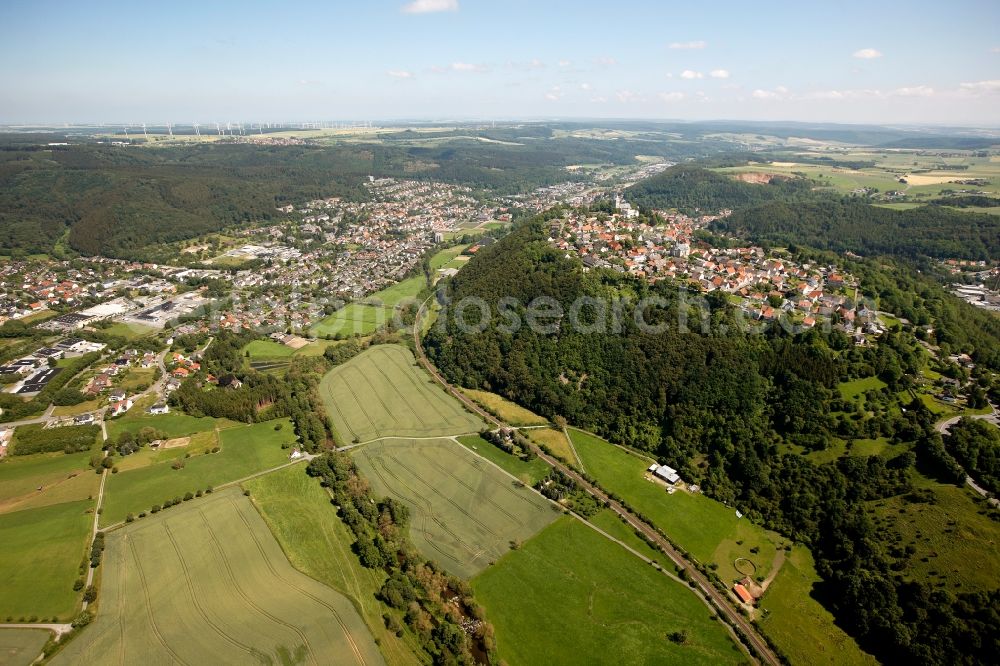 Marsberg from the bird's eye view: City view of Marsberg in the state of North Rhine-Westphalia