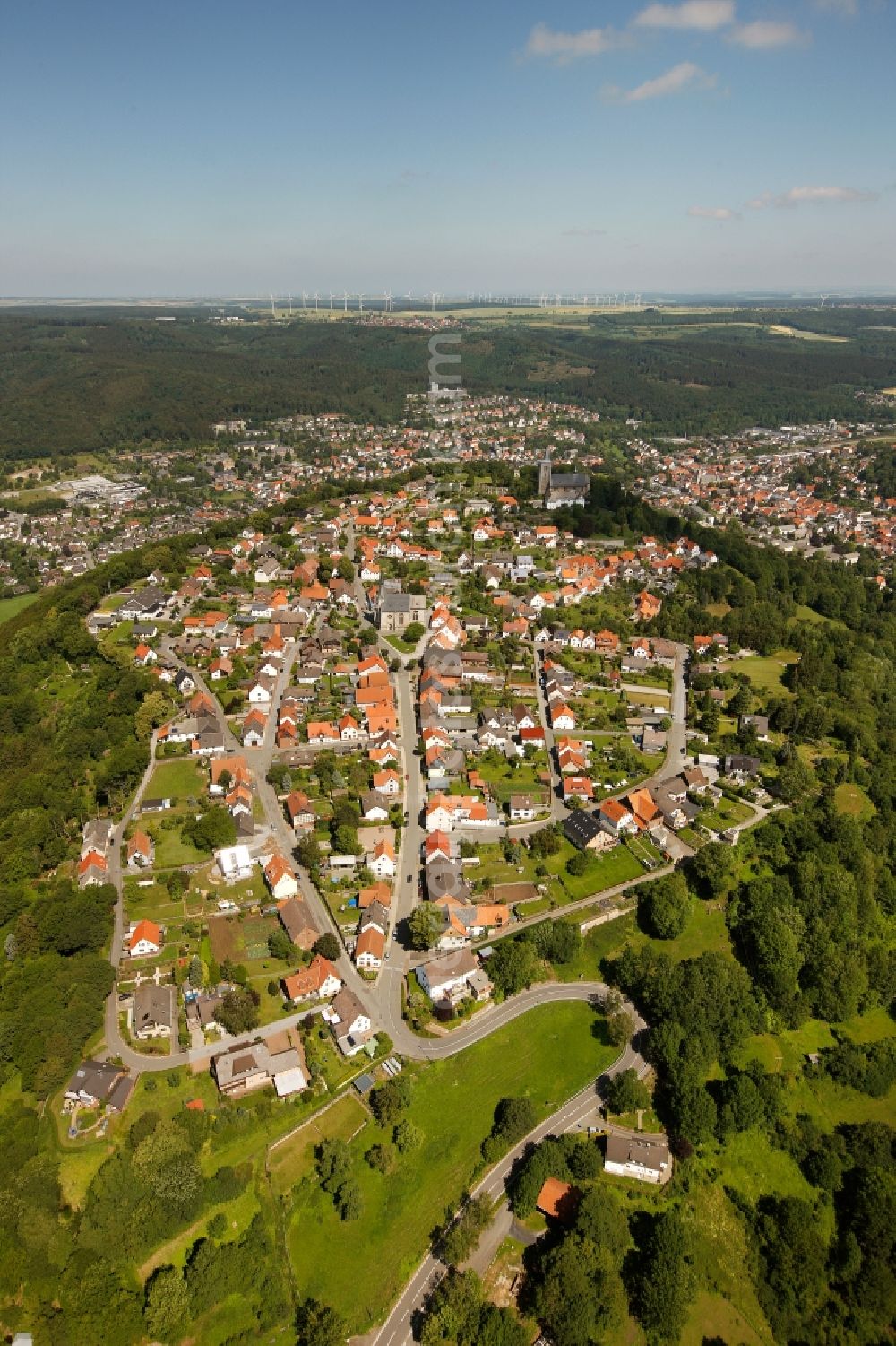 Aerial photograph Marsberg - City view of Marsberg in the state of North Rhine-Westphalia