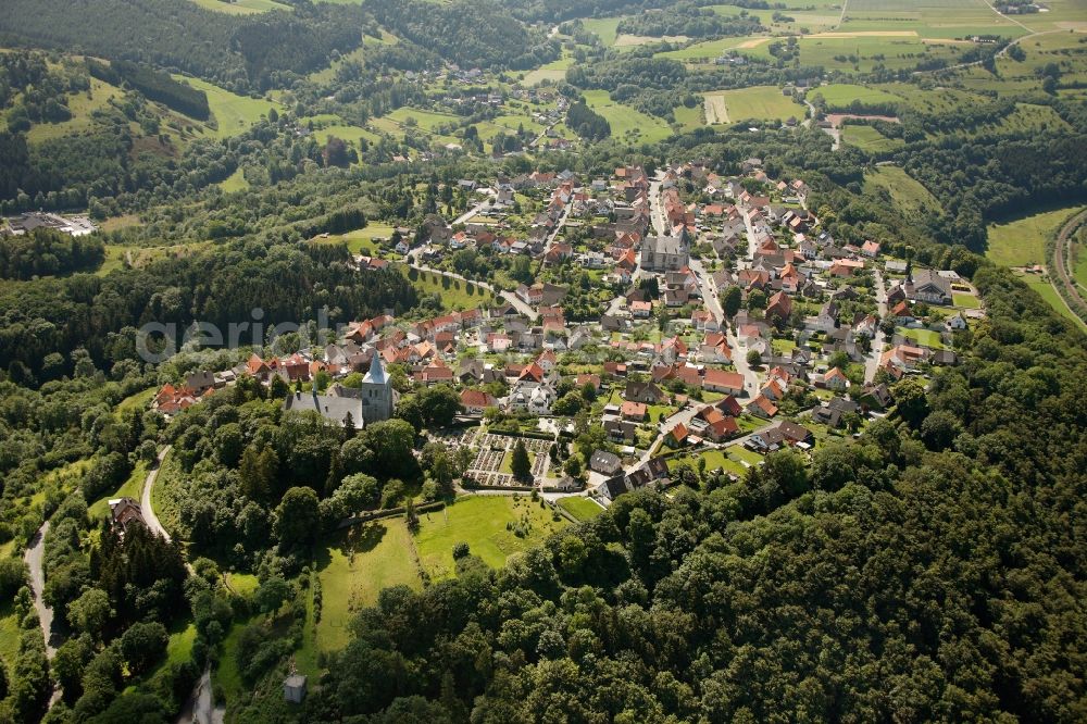 Marsberg from above - City view of Marsberg in the state of North Rhine-Westphalia