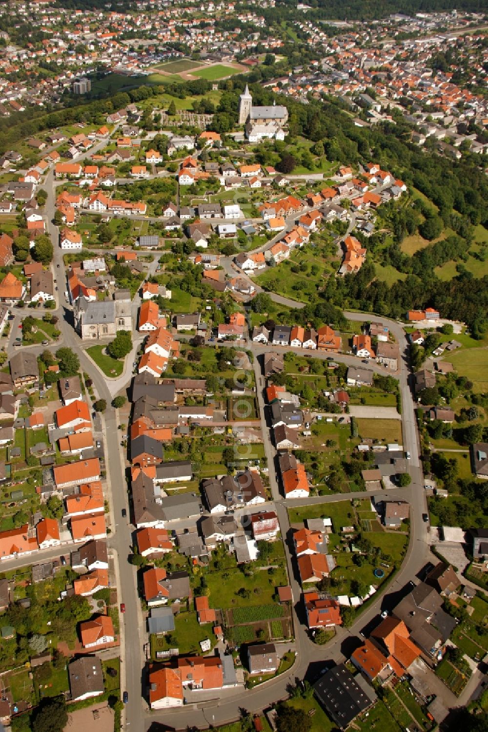 Marsberg from the bird's eye view: City view of Marsberg in the state of North Rhine-Westphalia