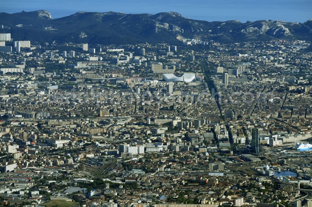 Marseille from above - Cityscape of the city area of Marseille in Provence-Alpes-Cote d'Azur, France