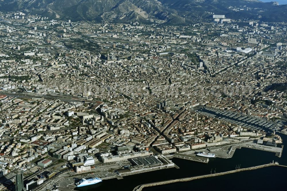 Marseille from above - Cityscape of the city area of Marseille in Provence-Alpes-Cote d'Azur, France