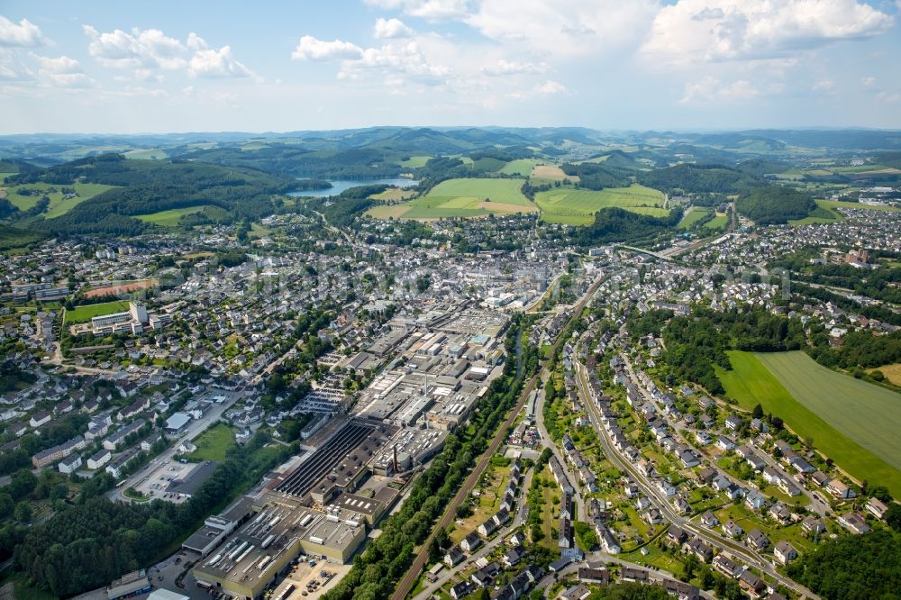 Aerial image Meschede - City view of Meschede in the state North Rhine-Westphalia