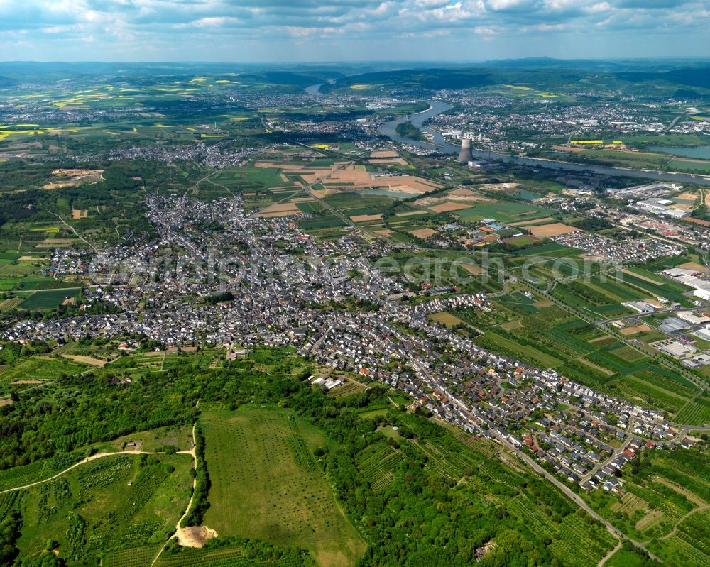 Aerial image Mülheim-Kärlich - Cityscape of Muelheim-Kaerlich am Rhein in Rhineland-Palatinate