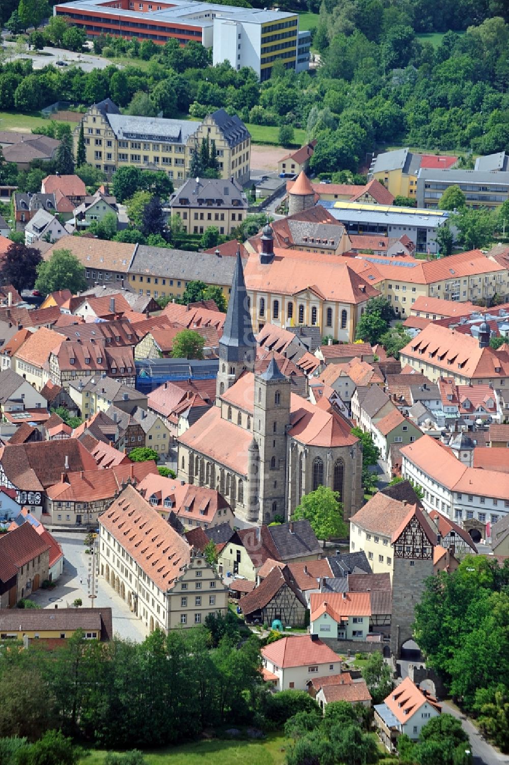 Aerial photograph Münnerstadt - Cityscape of Münnerstadt in Bavaria