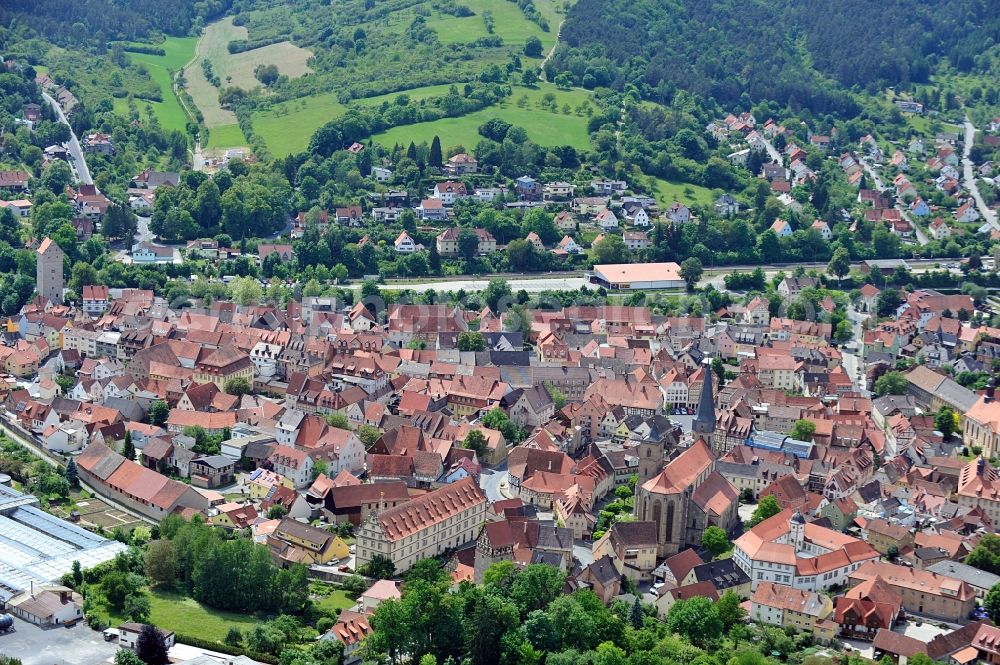 Aerial photograph Münnerstadt - Cityscape of Münnerstadt in Bavaria