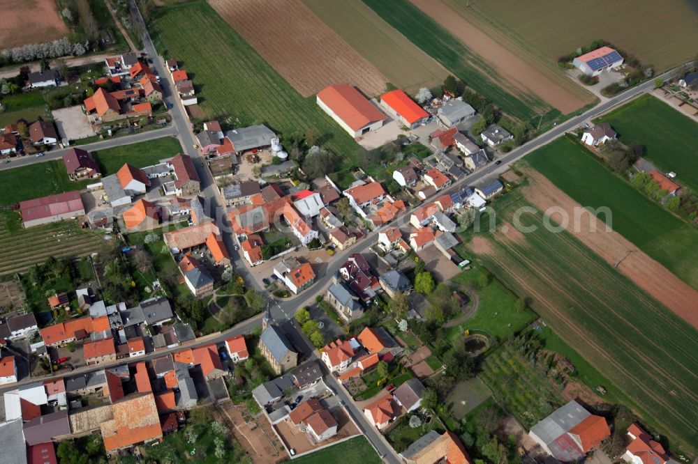 Aerial photograph Nack - City view of Nack, a locality in the district Alzey-Worms in the state of Rhineland-Palatinate. The village belongs to the municipality of Alzey-Land