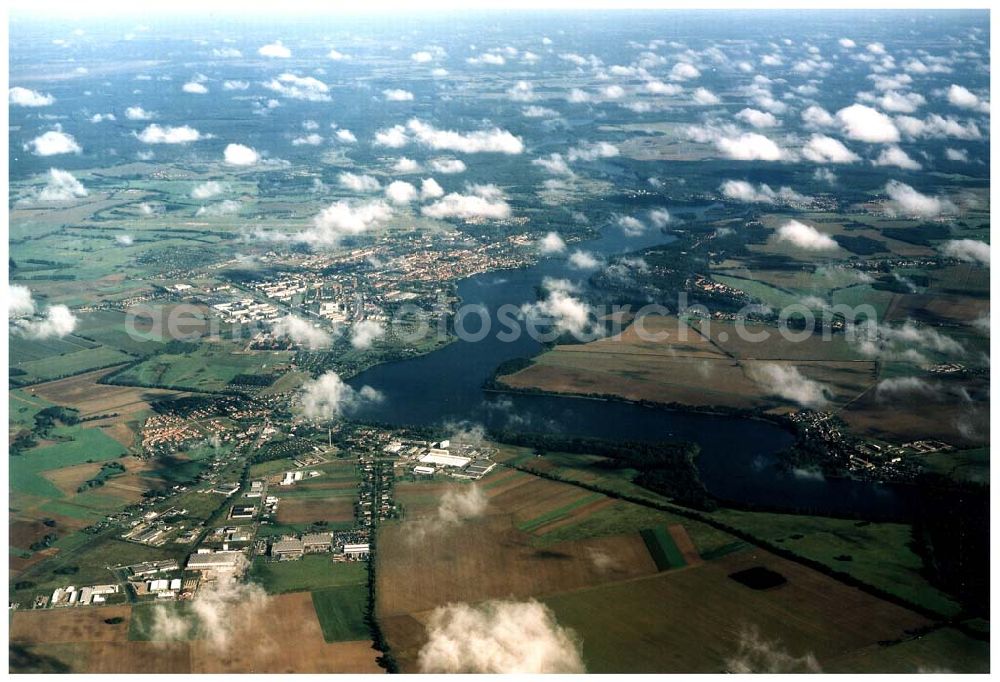 Aerial photograph Neuruppin / Brandenburg - Stadtansicht von Neuruppin in Brandenburg.