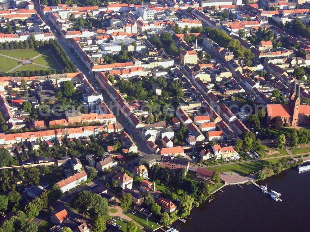 Neuruppin (Brandenburg) from above - Blick auf das Stadtzentrum von Neuruppin am Ufer des Ruppiner Sees