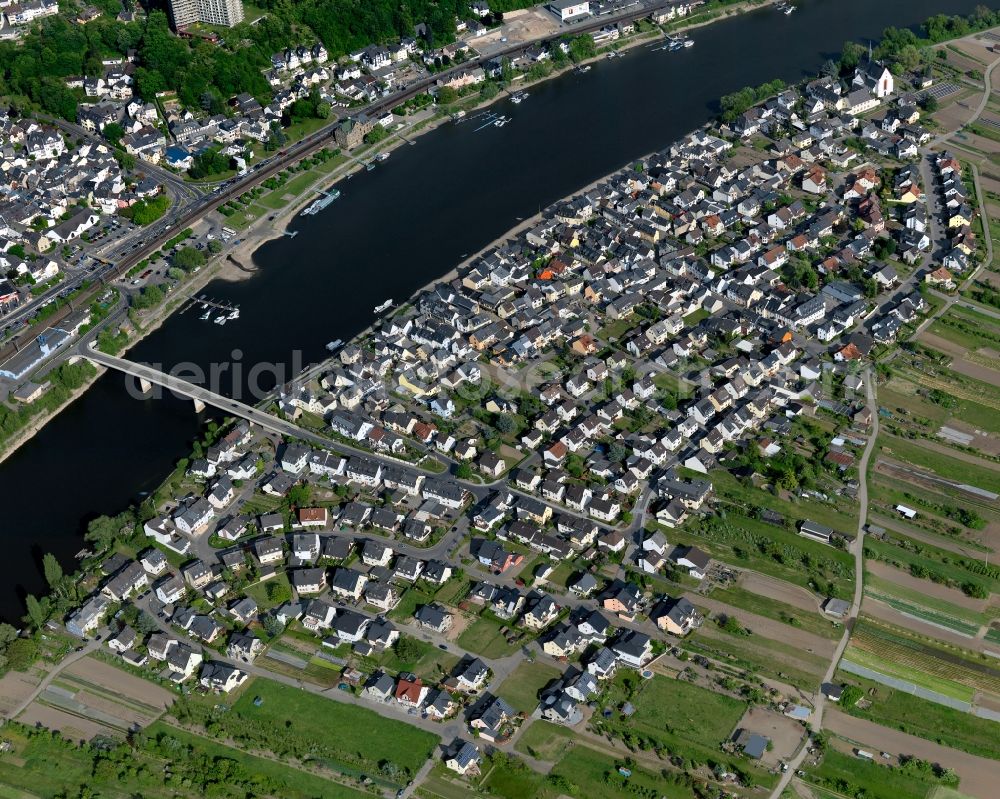 Niederwerth from above - Cityscape of Niederwerth the river course of the Rhine in the State of Rhineland-Palatinate