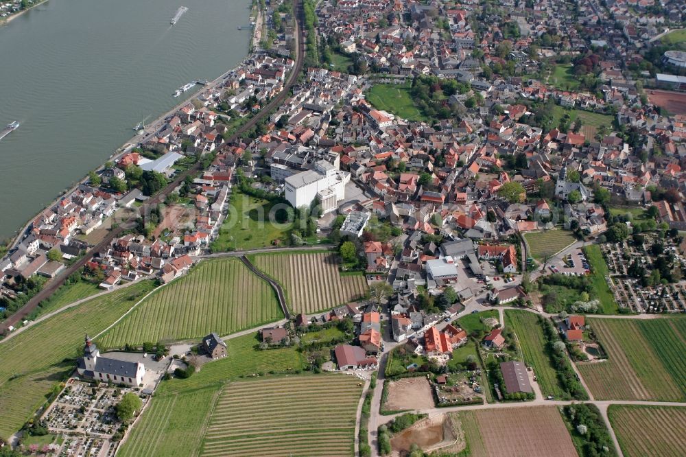 Nierstein from the bird's eye view: Cityview of Nierstein in the state of Rhineland-Palatinate