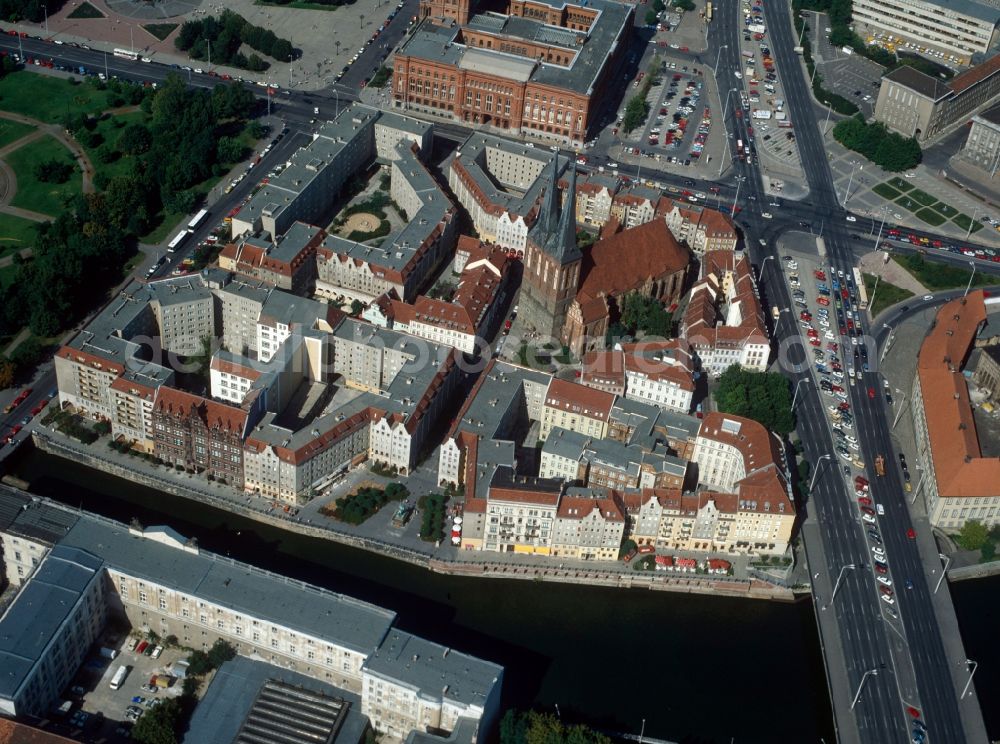 Aerial image Berlin - Cityscape Nikolai Quarter with Nikolai Church in Berlin-Mitte