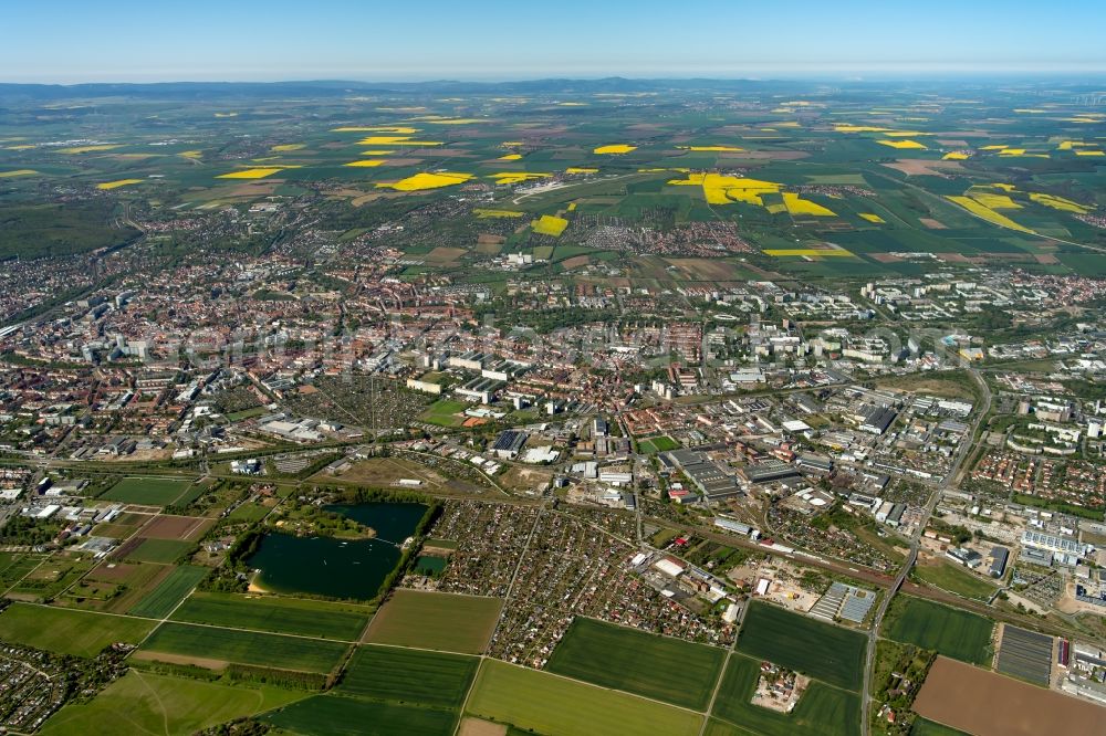 Aerial image Erfurt - City view of the urban area of a??a??the northern parts of Erfurt in the state Thuringia, Germany