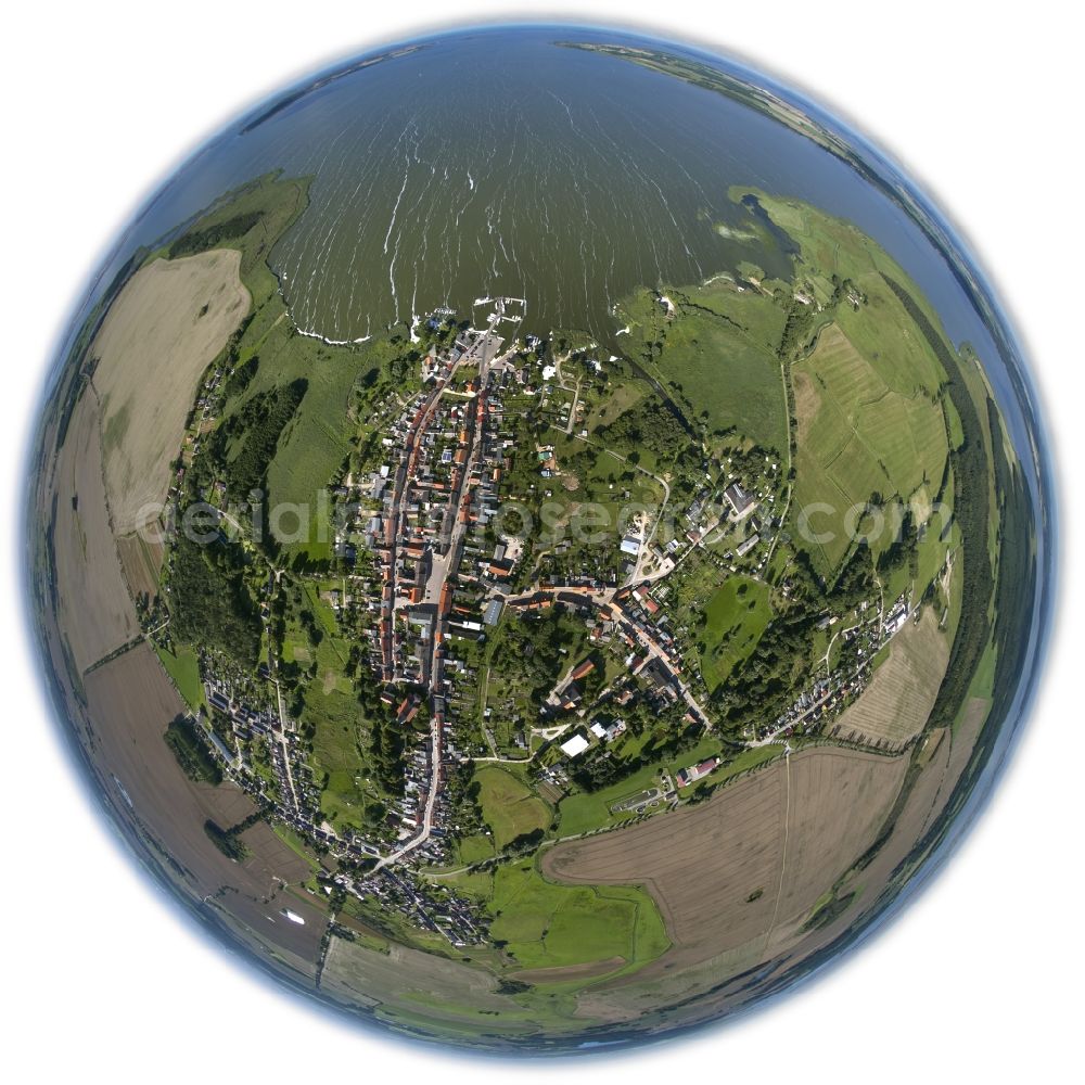 Aerial image Lassan - Fish- eye- Cityscape Lassan the town in Mecklenburg-Western Pomerania