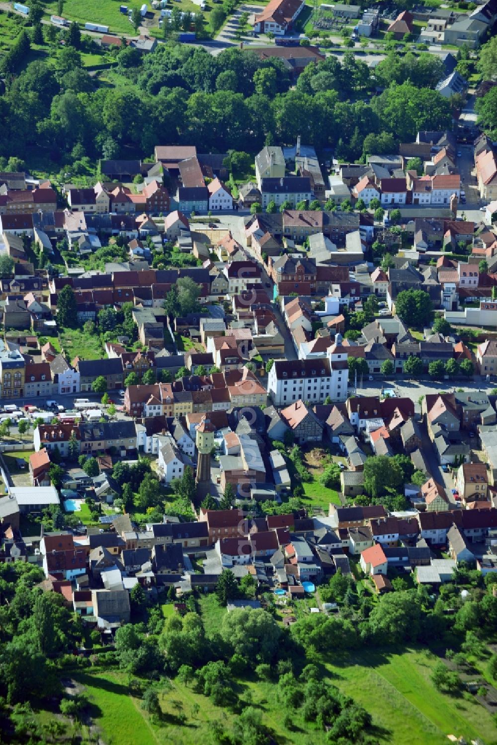 Aerial image Treuenbrietzen - City view of the town center Treuenbrietzen in Brandenburg