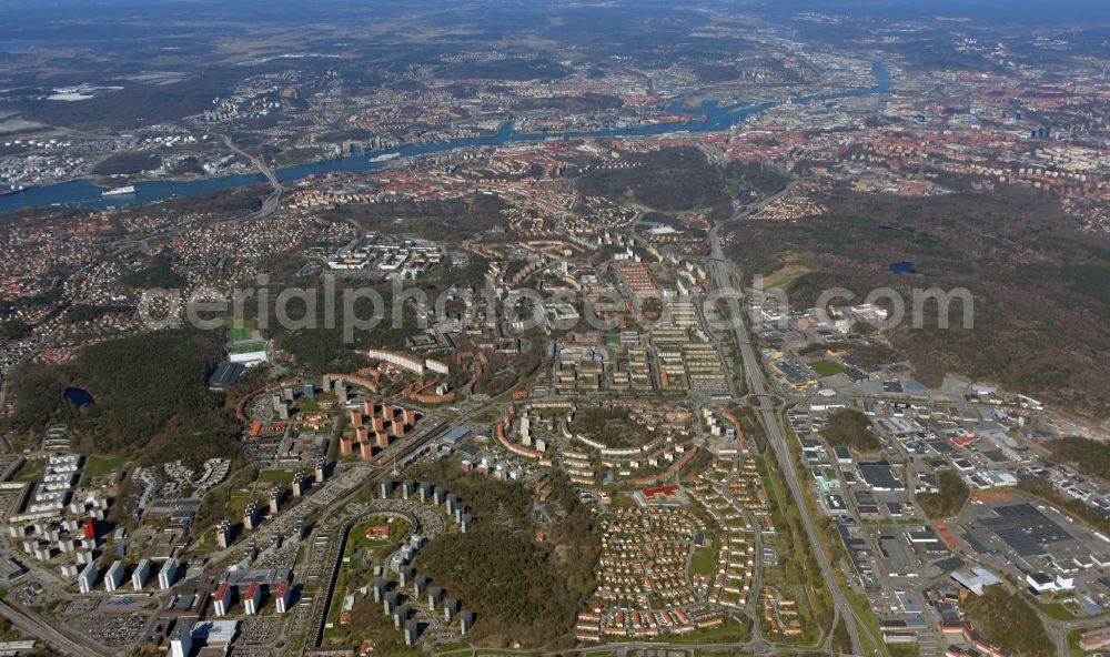 Göteborg from above - District in the city in the district Hoegsbo in Gothenburg in Vaestra Goetalands laen, Sweden