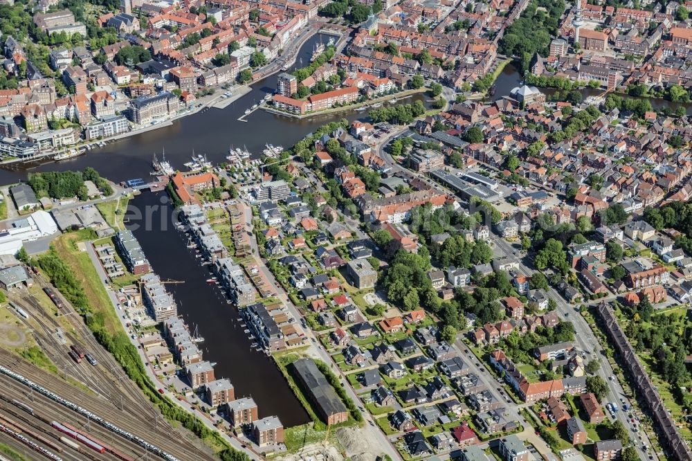 Emden from the bird's eye view: City view from the center of Emden, in the state of Lower Saxony