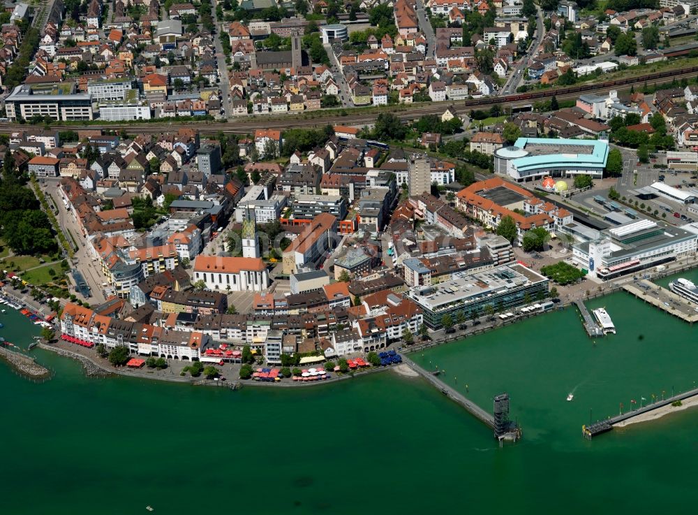 Aerial image Friedrichshafen - City view from the center of Friedrichshafen in Baden-Württemberg