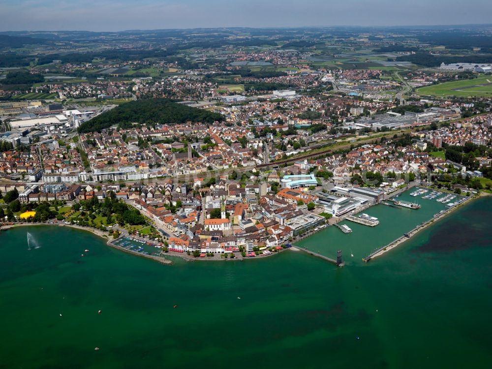 Aerial photograph Friedrichshafen - City view from the center of Friedrichshafen in Baden-Württemberg