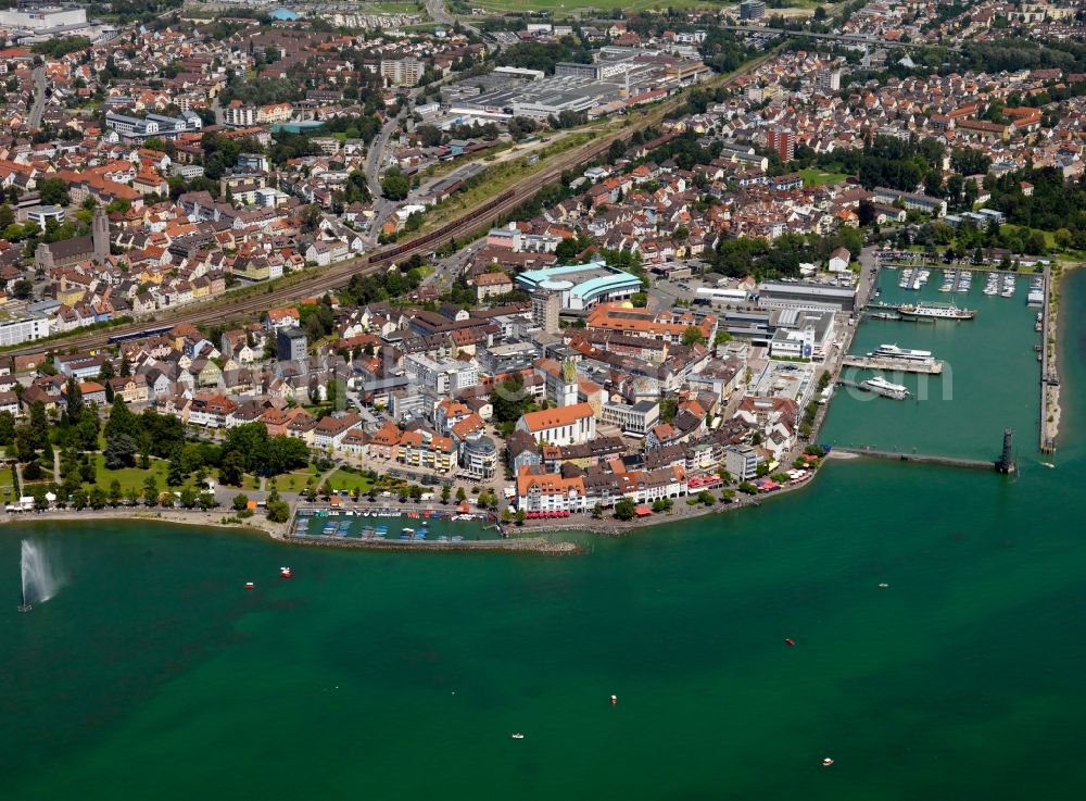 Friedrichshafen from above - City view from the center of Friedrichshafen in Baden-Württemberg