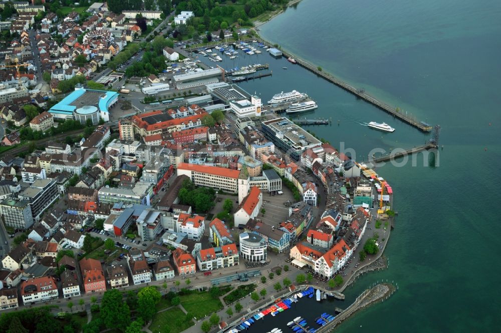 Friedrichshafen from above - Cityscape from the center of Friedrichshafen on the shores of Lake Bodensee in Baden-Wuerttemberg